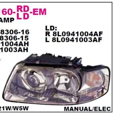 Audi A3 Sağ Ön Far (OEM 8L0941004AF) 2001–2004